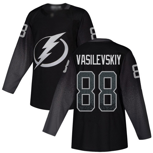 Adidas Lightning #88 Andrei Vasilevskiy Black Alternate Authentic Stitched NHL Jersey