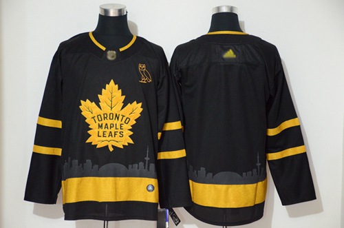 Maple Leafs Blank Black City Edition Authentic Stitched Hockey Jersey
