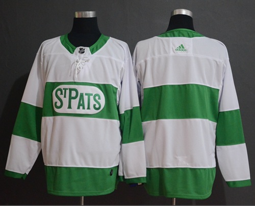 Adidas Maple Leafs Blank White Authentic St. Pats Stitched NHL Jersey
