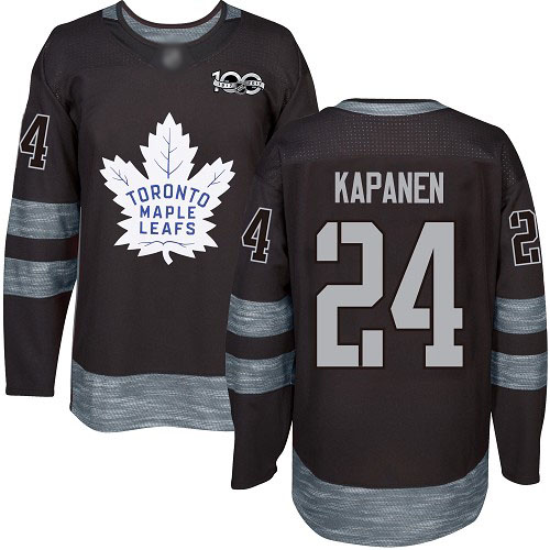 Maple Leafs #24 Kasperi Kapanen Black 1917-2017 100th Anniversary Stitched Hockey Jersey