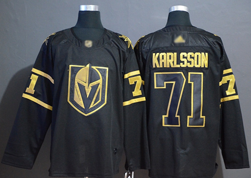 Golden Knights #71 William Karlsson Black/Gold Authentic Stitched Hockey Jersey