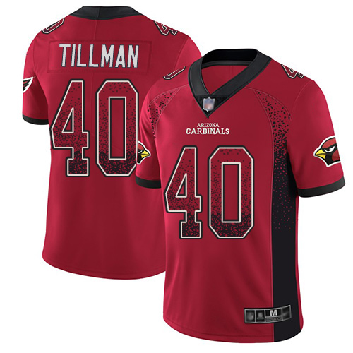 Cardinals #40 Pat Tillman Red Team Color Men's Stitched Football Limited Rush Drift Fashion Jersey