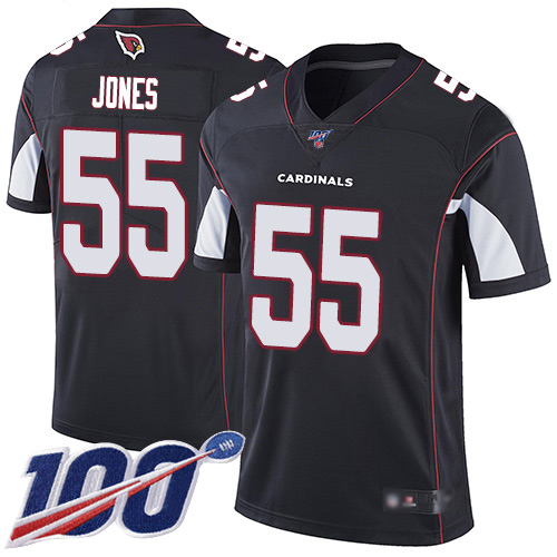 Cardinals #55 Chandler Jones Black Alternate Men's Stitched Football 100th Season Vapor Limited Jersey