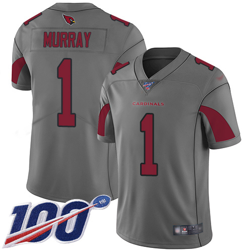 Cardinals #1 Kyler Murray Silver Men's Stitched Football Limited Inverted Legend 100th Season Jersey