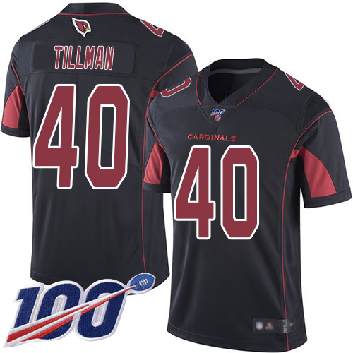 Cardinals #40 Pat Tillman Black Men's Stitched Football Limited Rush 100th Season Jersey