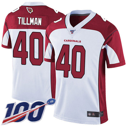 Cardinals #40 Pat Tillman White Men's Stitched Football 100th Season Vapor Limited Jersey
