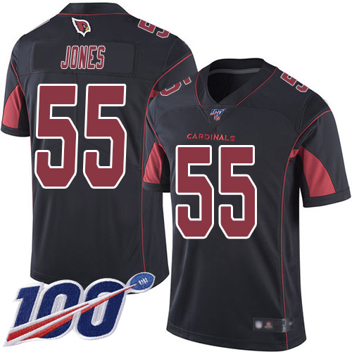 Cardinals #55 Chandler Jones Black Men's Stitched Football Limited Rush 100th Season Jersey