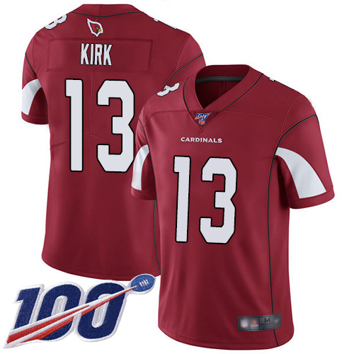 Cardinals #13 Christian Kirk Red Team Color Men's Stitched Football 100th Season Vapor Limited Jersey