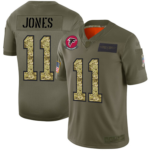 Falcons #11 Julio Jones Olive/Camo Men's Stitched Football Limited 2019 Salute To Service Jersey