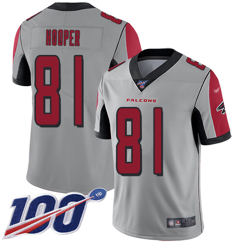 Falcons #81 Austin Hooper Silver Men's Stitched Football Limited Inverted Legend 100th Season Jersey