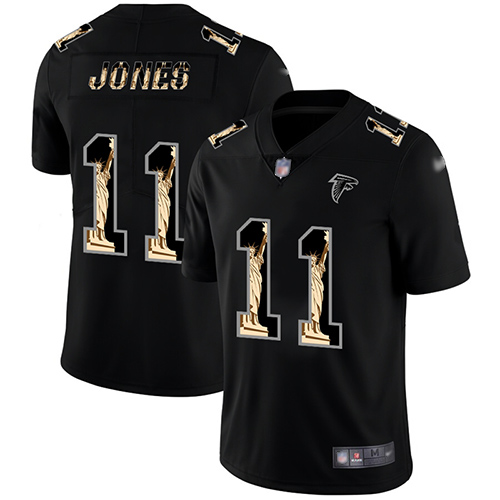 Falcons #11 Julio Jones Black Men's Stitched Football Limited Statue of Liberty Jersey