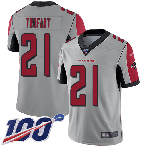 Falcons #21 Desmond Trufant Silver Men's Stitched Football Limited Inverted Legend 100th Season Jersey