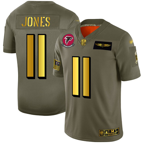 Falcons #11 Julio Jones Camo/Gold Men's Stitched Football Limited 2019 Salute To Service Jersey