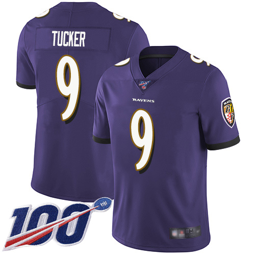 Ravens #9 Justin Tucker Purple Team Color Men's Stitched Football 100th Season Vapor Limited Jersey Ravens #9 Justin Tucker Purple Team Color Men's Stitched Football 100th Season Vapor Limited Jersey