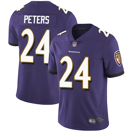 Ravens #24 Marcus Peters Purple Team Color Men's Stitched Football Vapor Untouchable Limited Jersey
