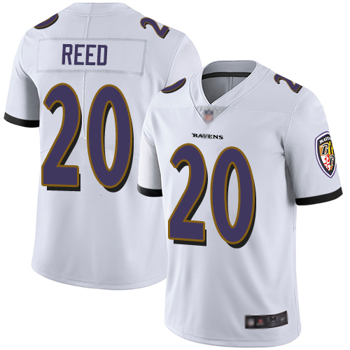 Ravens #20 Ed Reed White Men's Stitched Football Vapor Untouchable Limited Jersey