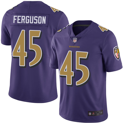 Ravens #45 Jaylon Ferguson Purple Men's Stitched Football Limited Rush Jersey