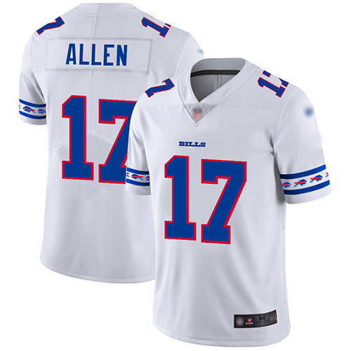Bills #17 Josh Allen White Men's Stitched Football Limited Team Logo Fashion Jersey