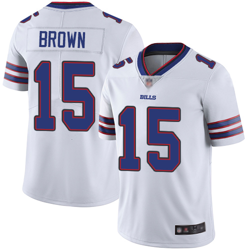 Bills #15 John Brown White Men's Stitched Football Vapor Untouchable Limited Jersey