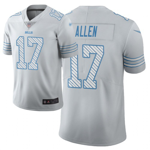 Bills #17 Josh Allen White Men's Stitched Football Limited City Edition Jersey