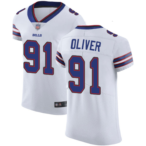 Bills #91 Ed Oliver White Men's Stitched Football Vapor Untouchable Elite Jersey