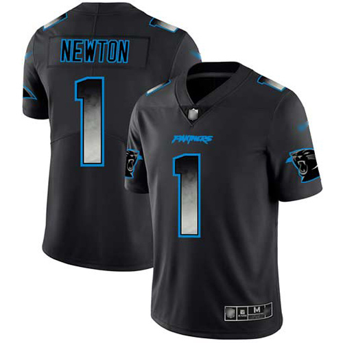 Panthers #1 Cam Newton Black Men's Stitched Football Vapor Untouchable Limited Smoke Fashion Jersey