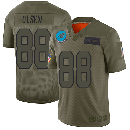Panthers #88 Greg Olsen Camo Men's Stitched Football Limited 2019 Salute To Service Jersey