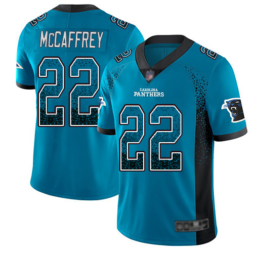 Panthers #22 Christian McCaffrey Blue Alternate Men's Stitched Football Limited Rush Drift Fashion Jersey