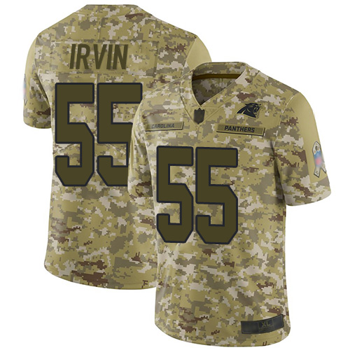 Panthers #55 Bruce Irvin Camo Men's Stitched Football Limited 2018 Salute To Service Jersey