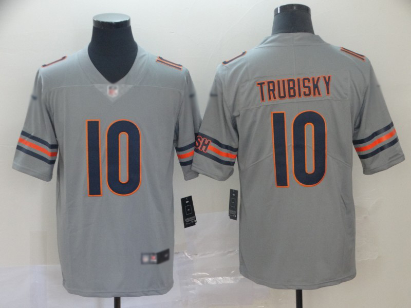 Bears #10 Mitchell Trubisky Silver Men's Stitched Football Limited Inverted Legend Jersey