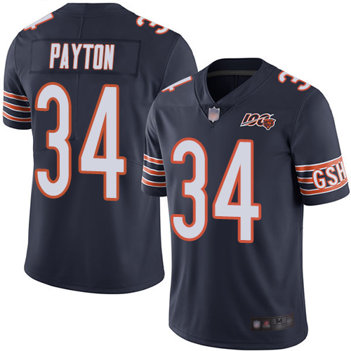 Bears #34 Walter Payton Navy Blue Team Color Men's Stitched Football 100th Season Vapor Limited Jersey Bears #34 Walter Payton Navy Blue Team Color Men's Stitched Football 100th Season Vapor Limited Jersey