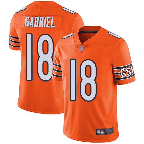 Bears #18 Taylor Gabriel Orange Men's Stitched Football Limited Rush Jersey