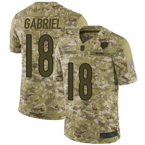 Bears #18 Taylor Gabriel Camo Men's Stitched Football Limited 2018 Salute To Service Jersey