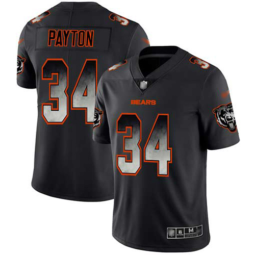 Bears #34 Walter Payton Black Men's Stitched Football Vapor Untouchable Limited Smoke Fashion Jersey