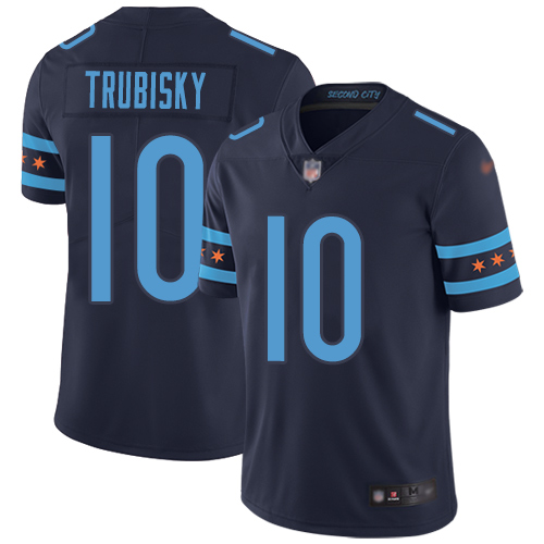 Bears #10 Mitchell Trubisky Navy Blue Team Color Men's Stitched Football Limited City Edtion Jersey