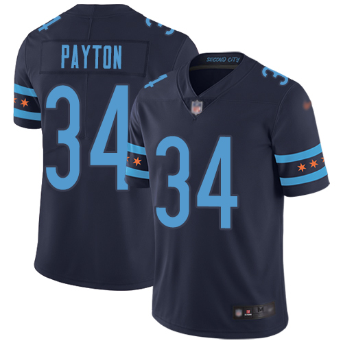 Bears #34 Walter Payton Navy Blue Team Color Men's Stitched Football Limited City Edtion Jersey