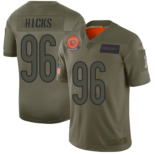 Bears #96 Akiem Hicks Camo Men's Stitched Football Limited 2019 Salute To Service Jersey