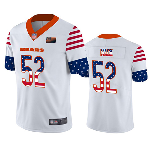 Bears #52 Khalil Mack White Men's Stitched Football Limited Independence Day Jersey