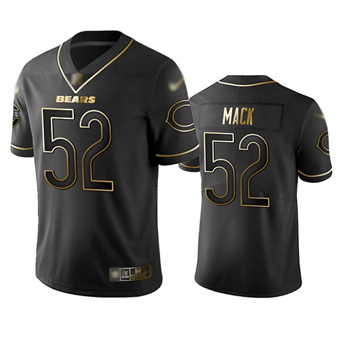 Bears #52 Khalil Mack Black Men's Stitched Football Limited Golden Edition Jersey