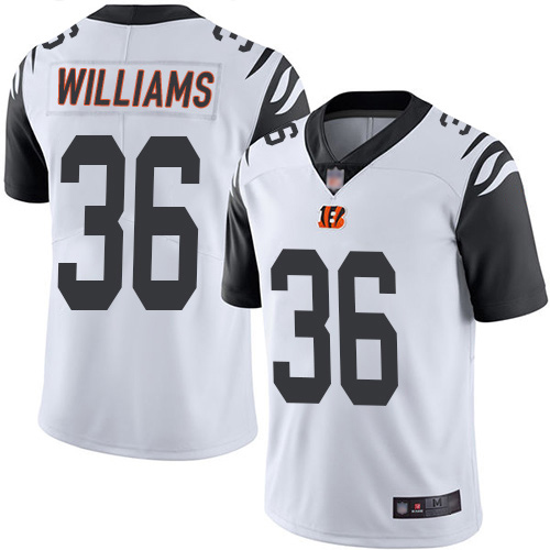 Bengals #36 Shawn Williams White Men's Stitched Football Limited Rush Jersey