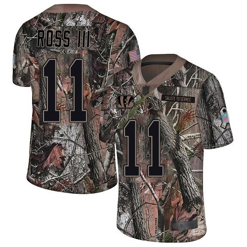 Bengals #11 John Ross III Camo Men's Stitched Football Limited Rush Realtree Jersey