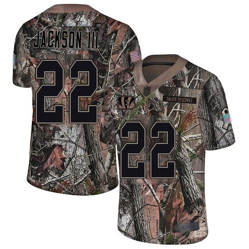 Bengals #22 William Jackson III Camo Men's Stitched Football Limited Rush Realtree Jersey