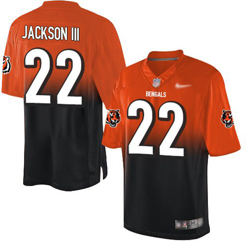 Bengals #22 William Jackson III Orange/Black Men's Stitched Football Elite Fadeaway Fashion Jersey
