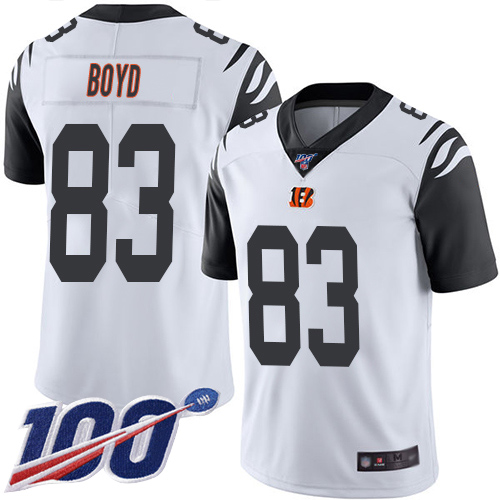 Bengals #83 Tyler Boyd White Men's Stitched Football Limited Rush 100th Season Jersey