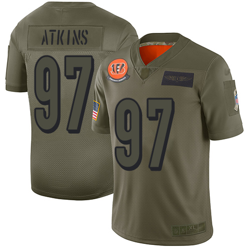 Bengals #97 Geno Atkins Camo Men's Stitched Football Limited 2019 Salute To Service Jersey