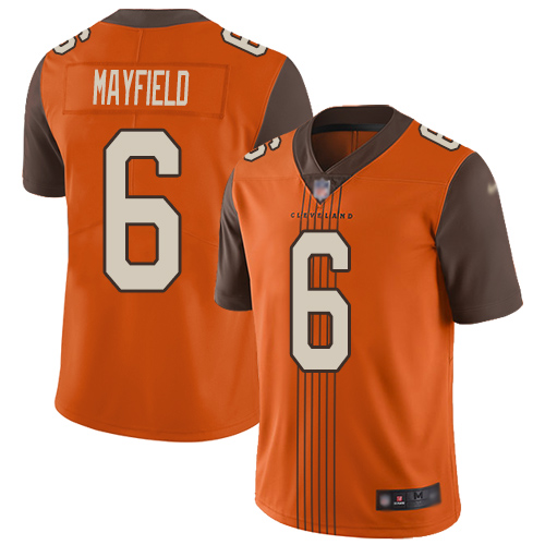 Browns #6 Baker Mayfield Orange Alternate Men's Stitched Football Limited City Edtion Jersey