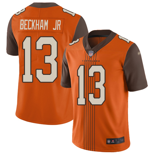 Browns #13 Odell Beckham Jr Orange Alternate Men's Stitched Football Limited City Edtion Jersey