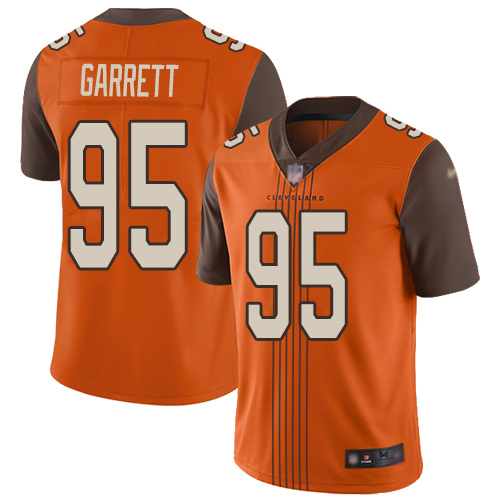 Browns #95 Myles Garrett Orange Alternate Men's Stitched Football Limited City Edition Jersey