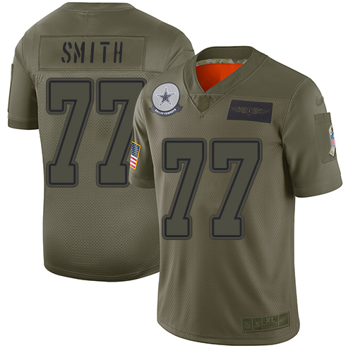 Cowboys #77 Tyron Smith Camo Men's Stitched Football Limited 2019 Salute To Service Jersey