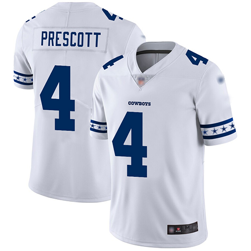 Cowboys #4 Dak Prescott White Men's Stitched Football Limited Team Logo Fashion Jersey